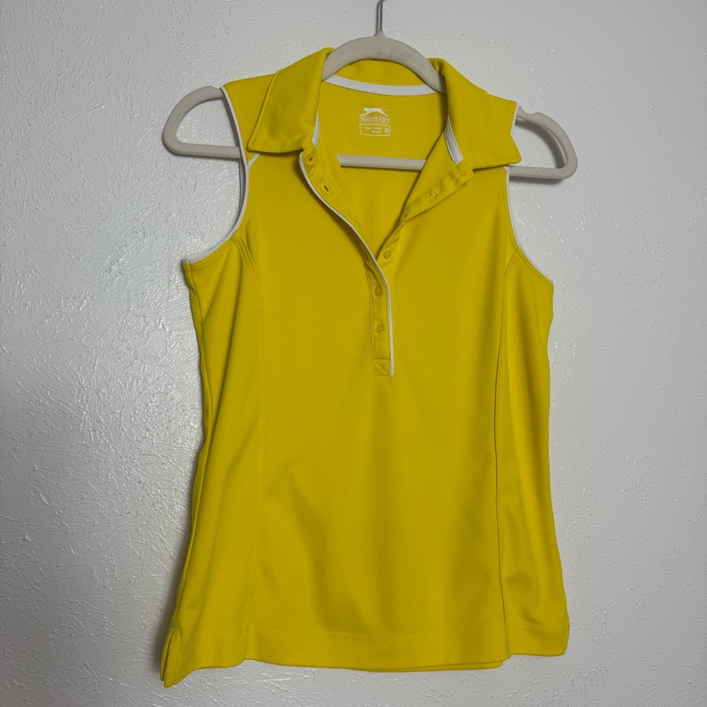 Slazenger Bright Yellow Sleeveless Collar Tank Top‎